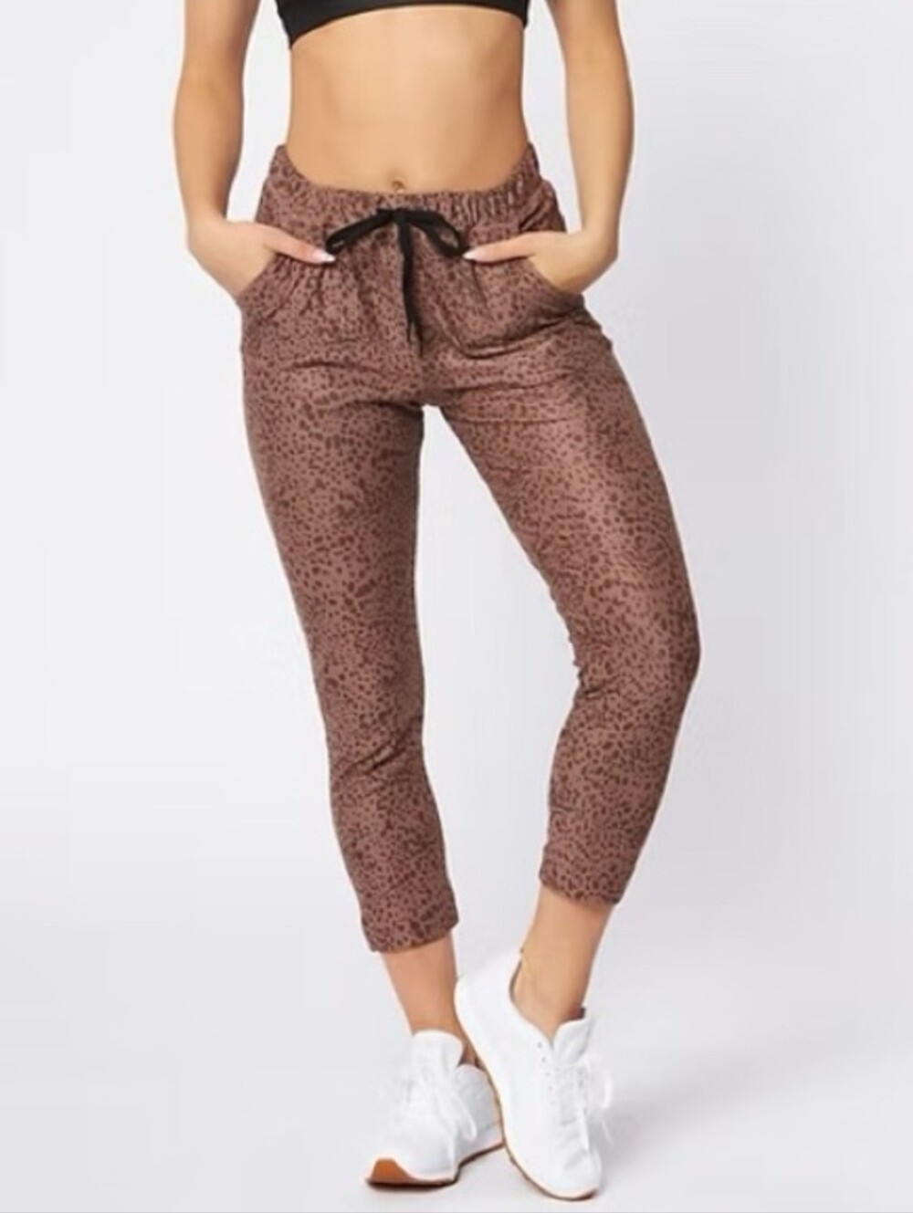Scorpio Sol Mocha Leopard Print Jogger Pants NWT Size Medium